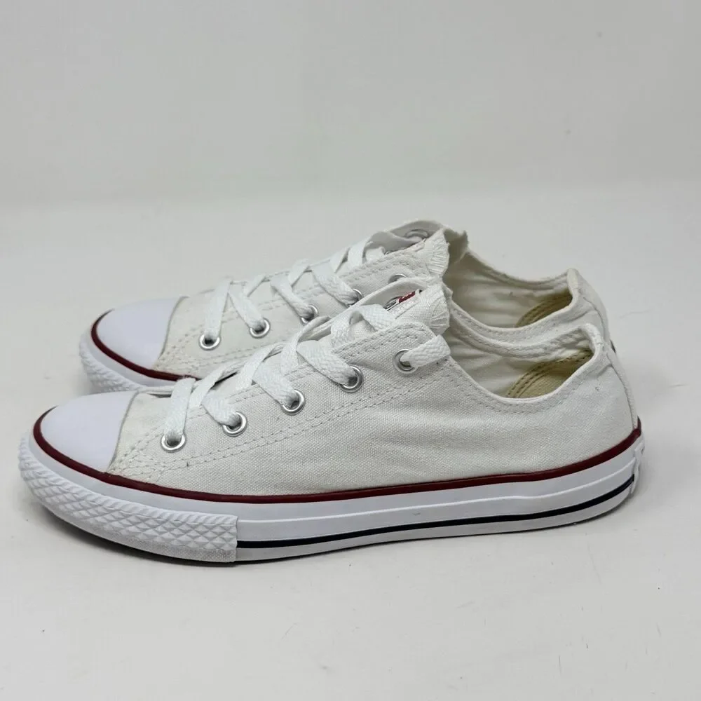 Converse All Star Sneakers Kids Juniors Size 3 White Low Top Canvas Shoes
